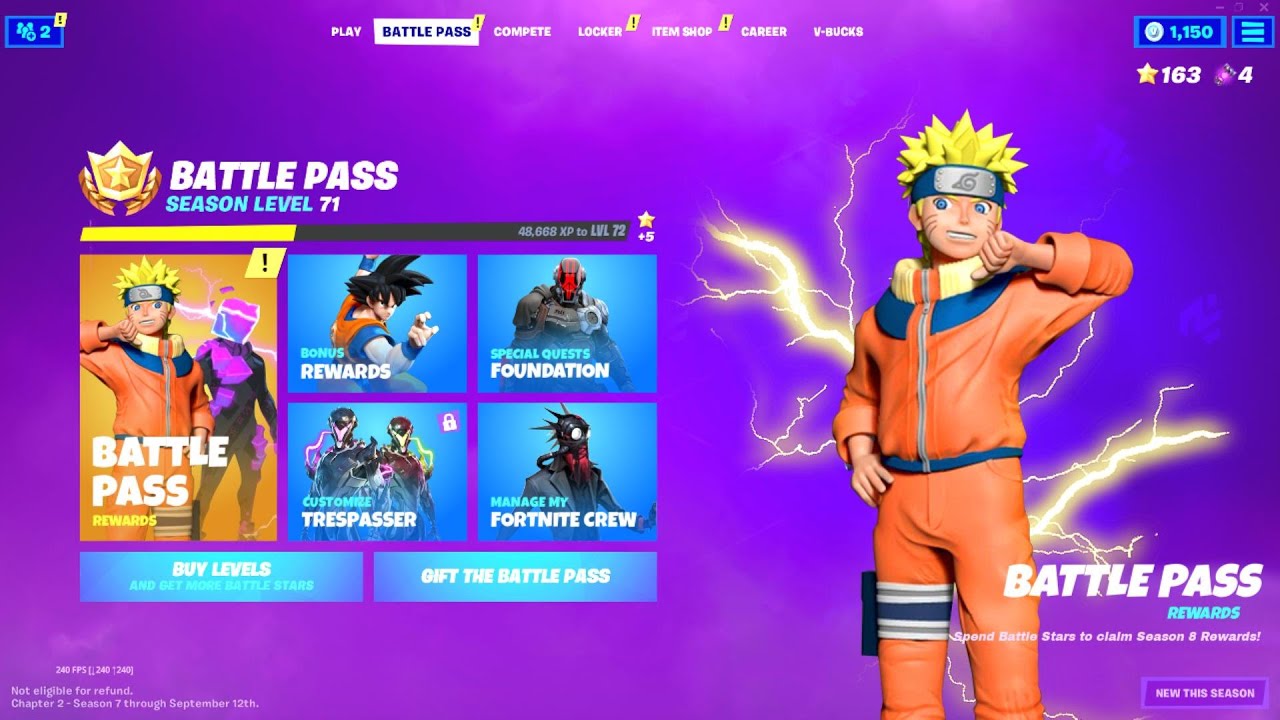 Fortnite Season 8 Battle Pass ALL SKINS!