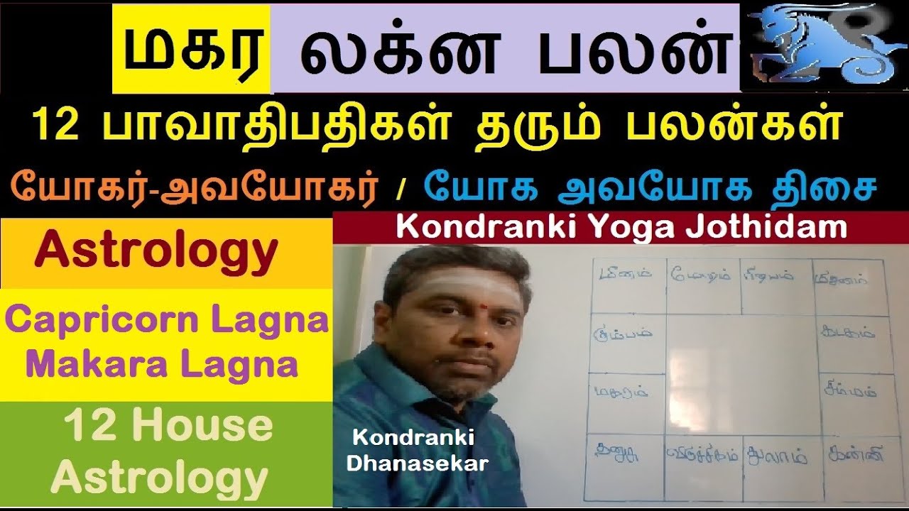Makara Lagnam Palangal | மகர லக்னம் பலன்கள் | 12 House Astrology | 12 பாவாதிபதிகள் பலன்