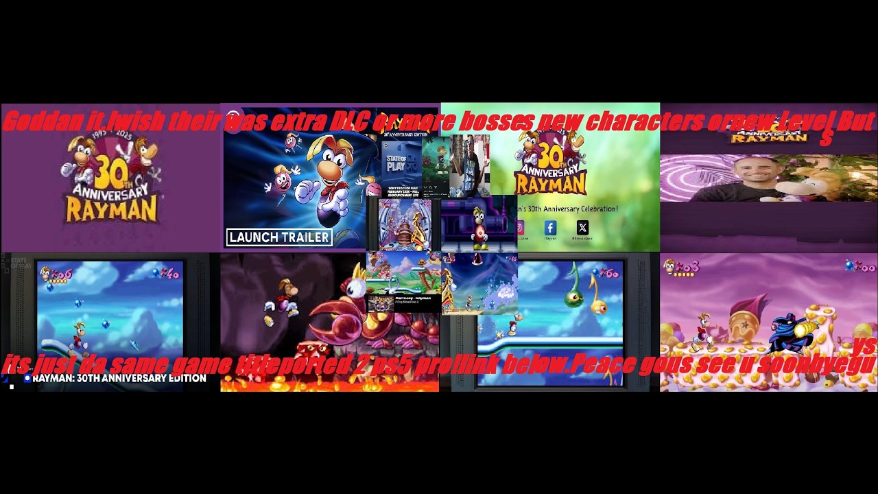 Rayman 30th Anniversary LaunchTrailer.PS5 Games!Nostalgia reaction review.Thoughts feeling mood time
