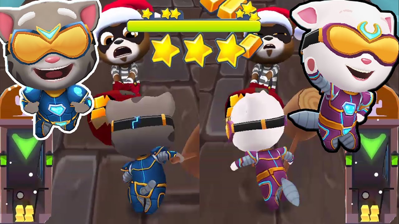 Talking Tom Gold Run Hyper Tom VS Cyber Angela