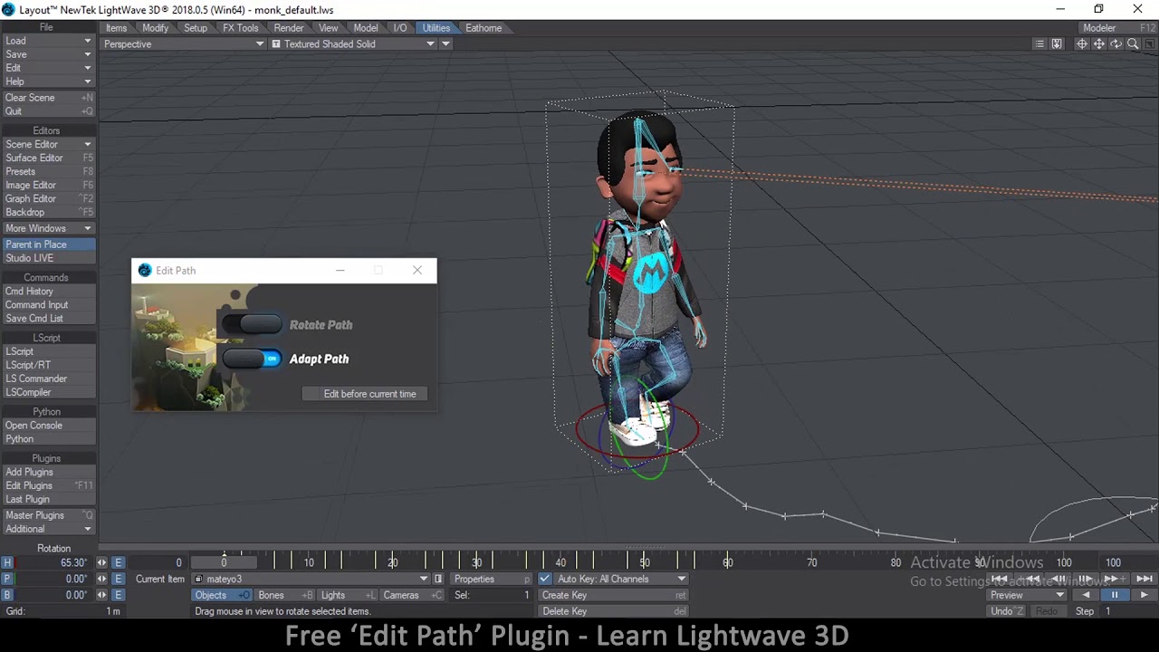 Free Edit Path Plugin for Newtek Lightwave 3D