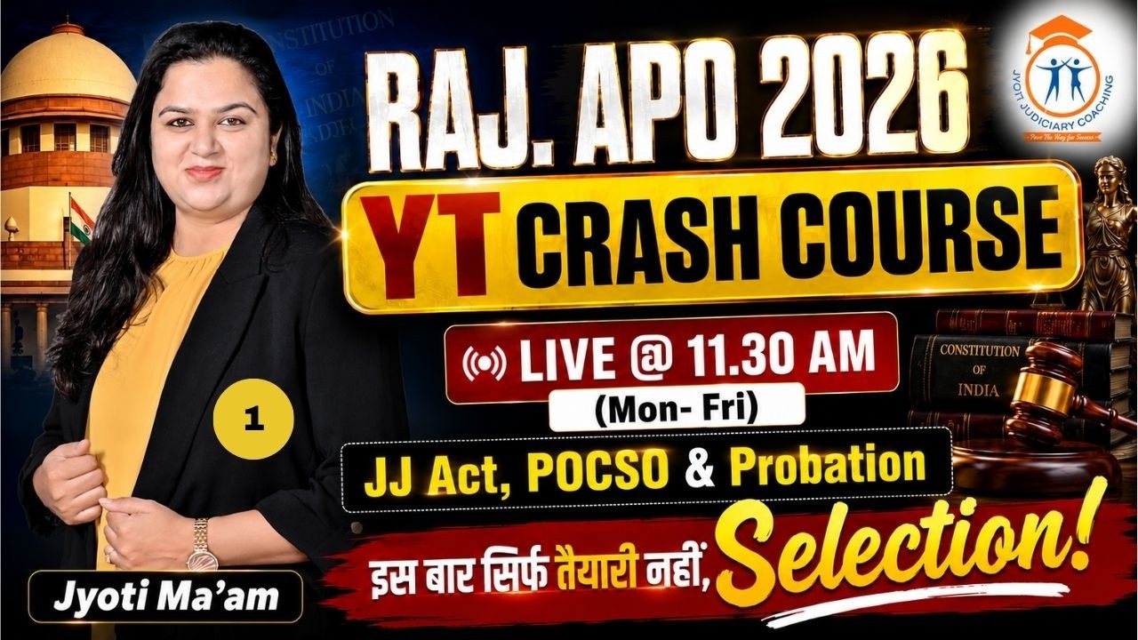 Rajasthan APO 2026 FREE Crash Course | JJ ACT POCSO, Probation | LIVE Daily @ 11:30 AM | Jyoti Ma'am
