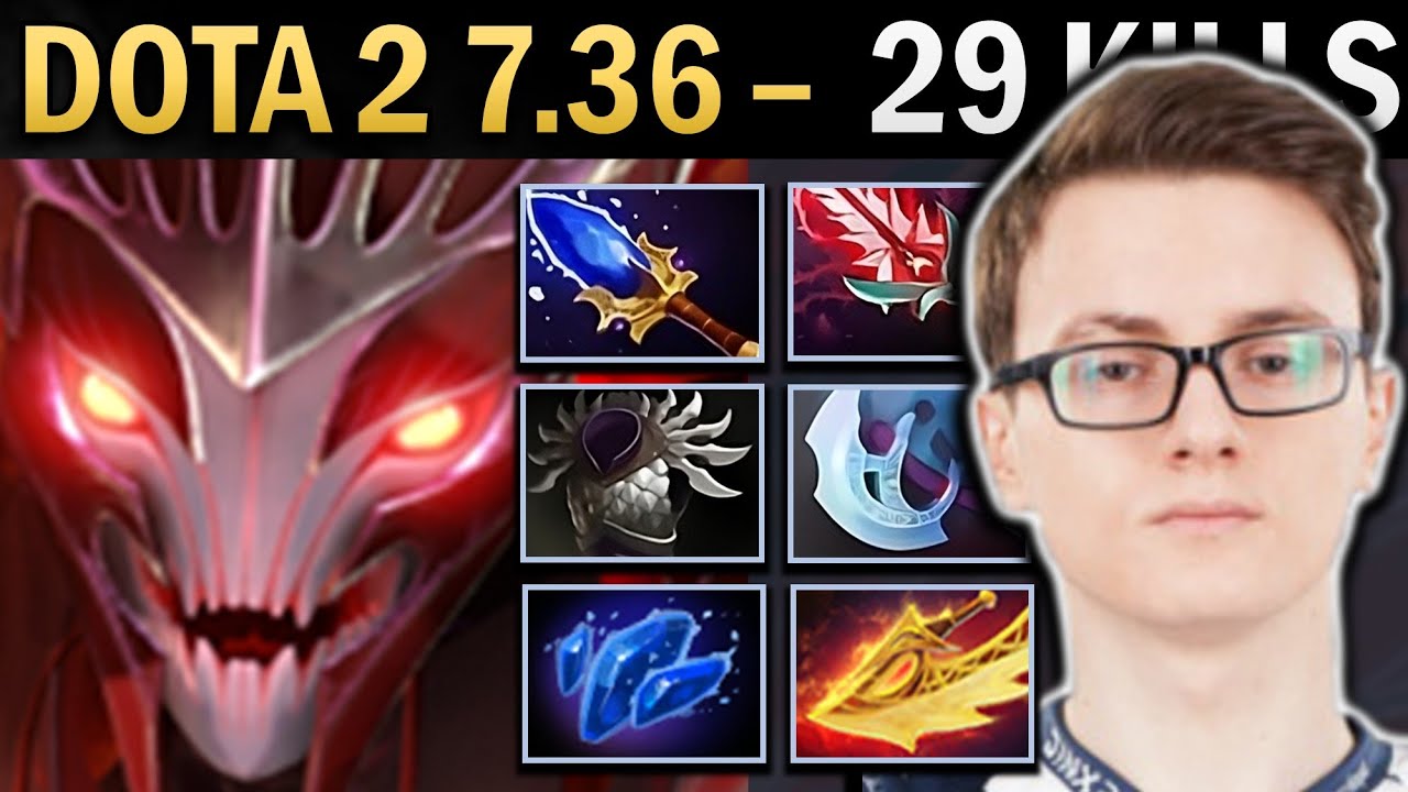 Spectre Gameplay Miracle with 29 Kills and Bloodthorn - Dota 2 7.36