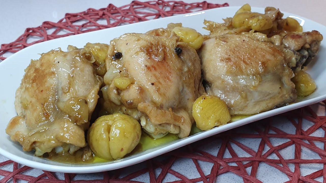 POLLO CON CASTAÑAS 🌰🌰 Una receta de otoño riquísima!! #nuberosaylila