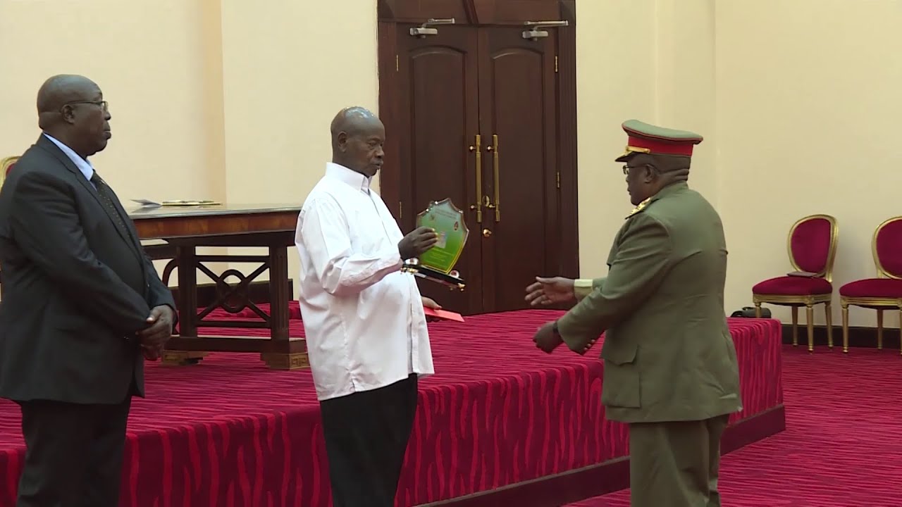 Colorful sendoff ceremony of LR.Gen Joram Mugume, Maj. Gen Timothy Mutebile & Brig. Charles Anywar
