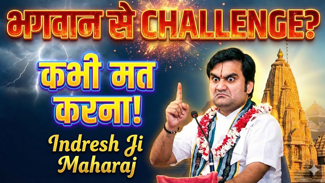 भूलकर भी भगवान को चुनौती मत देना! 😱 Indresh Ji Maharaj New Katha