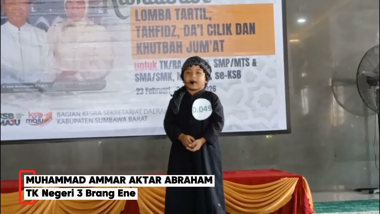 Lomba Dai Cilik (M.Ammar Aktar Abraham) TK Negeri 3 Brang Ene