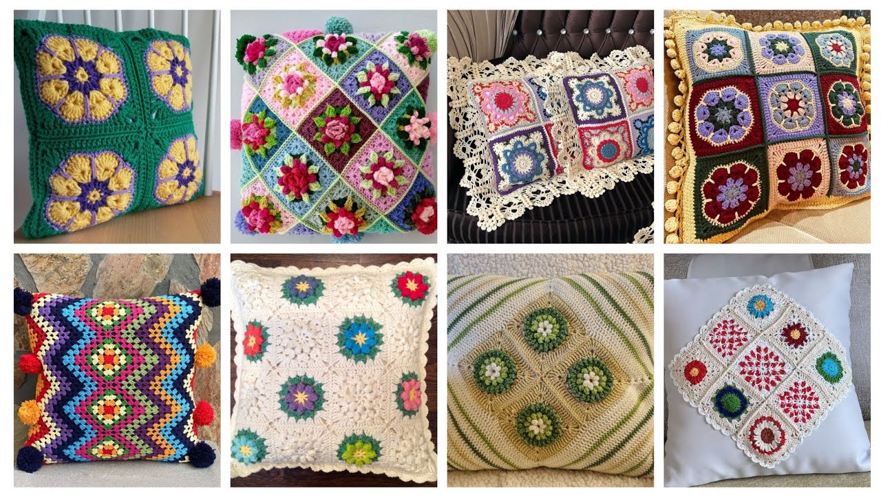 Beautiful and stylish crochet cushion designs #unique new pillows covers ideas