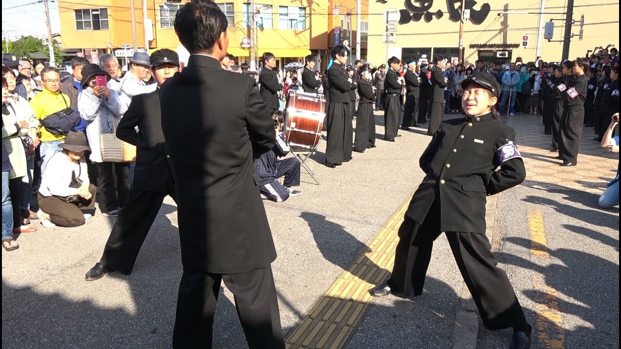 第81回 下妻一高 対 水海道一高 定期戦【水海道駅応援団睨み合い】2018/05/04