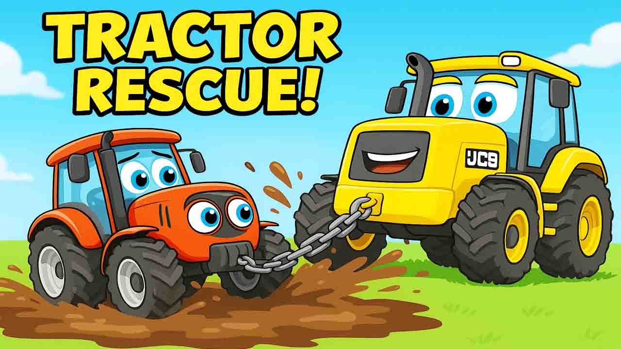 &ldquo;Tractor Stuck in Mud 🚜 | JCB Digger Rescue | Cartoon Animation for Kids&rdquo;