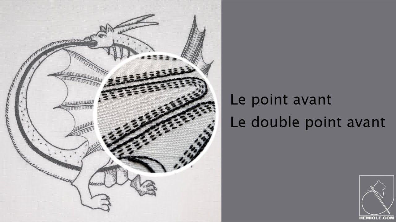 Broderie noire Renaissance : le point avant