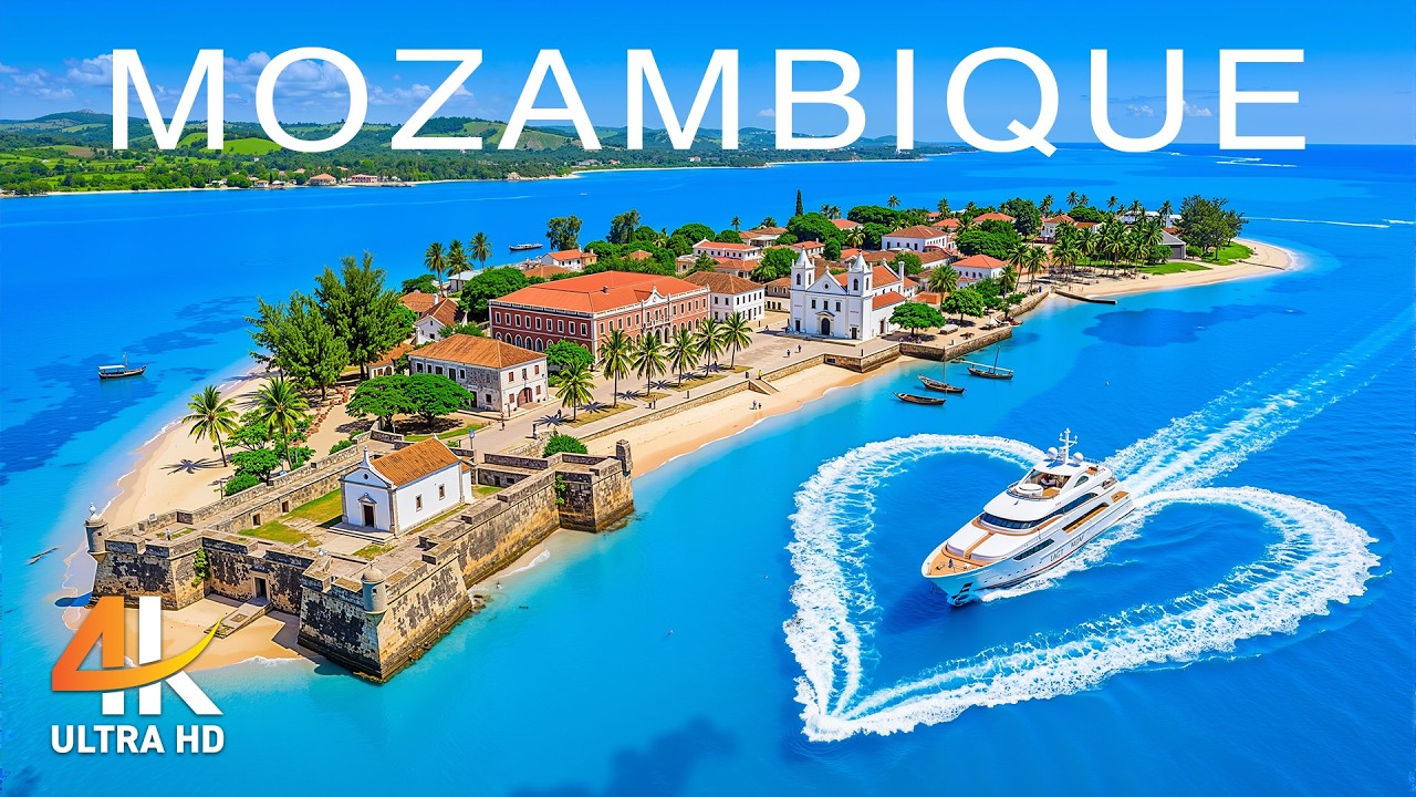 [4K] Мозамбик 🏝️ Мапуту и ​​виды на побережье | Яркая городская жизнь и расслабляющие пляжи