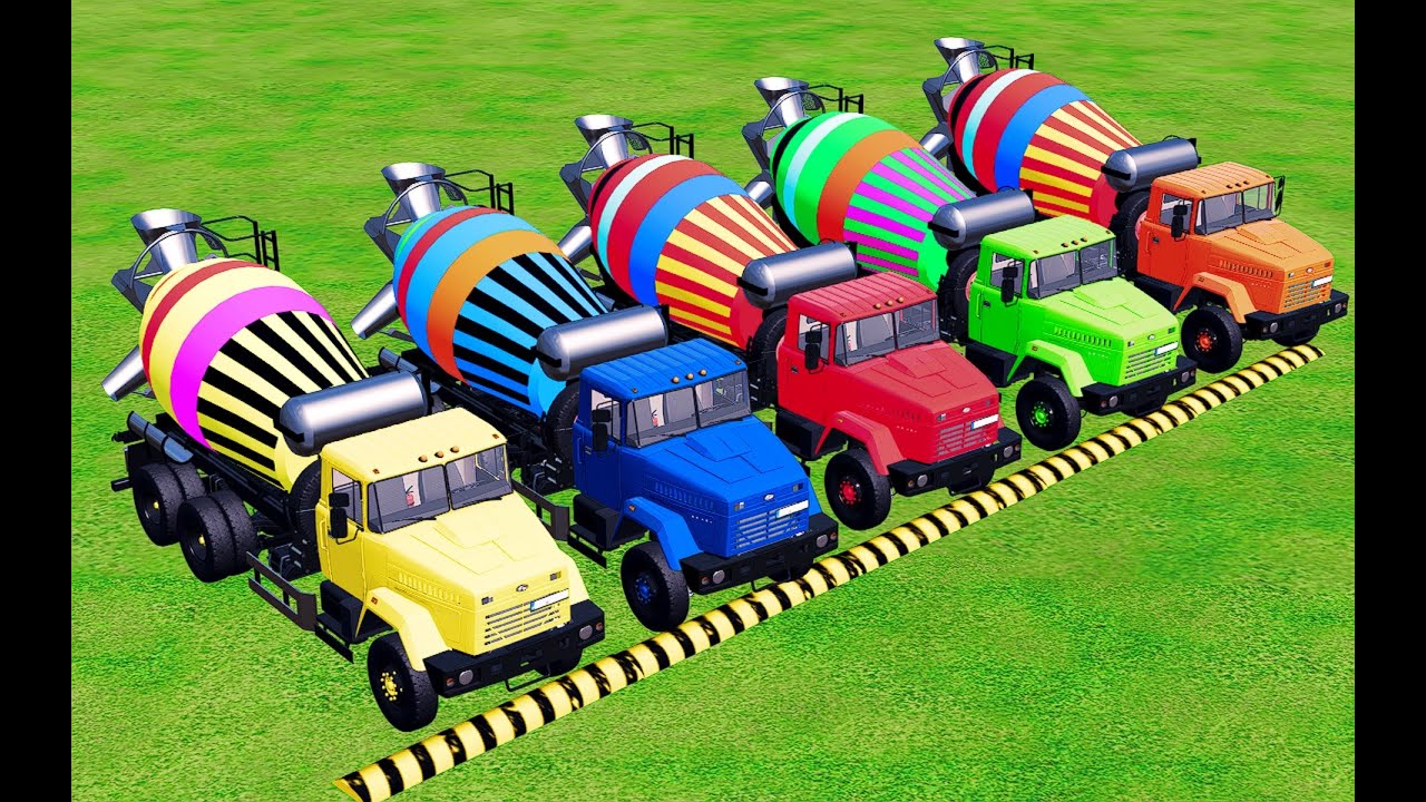 Garage With Color - ALL COLORFUL ELKON MIXER TRUCK, VOLVO, SCANIA DUMP TRUCK TRANSPORTING WITH TRAIL
