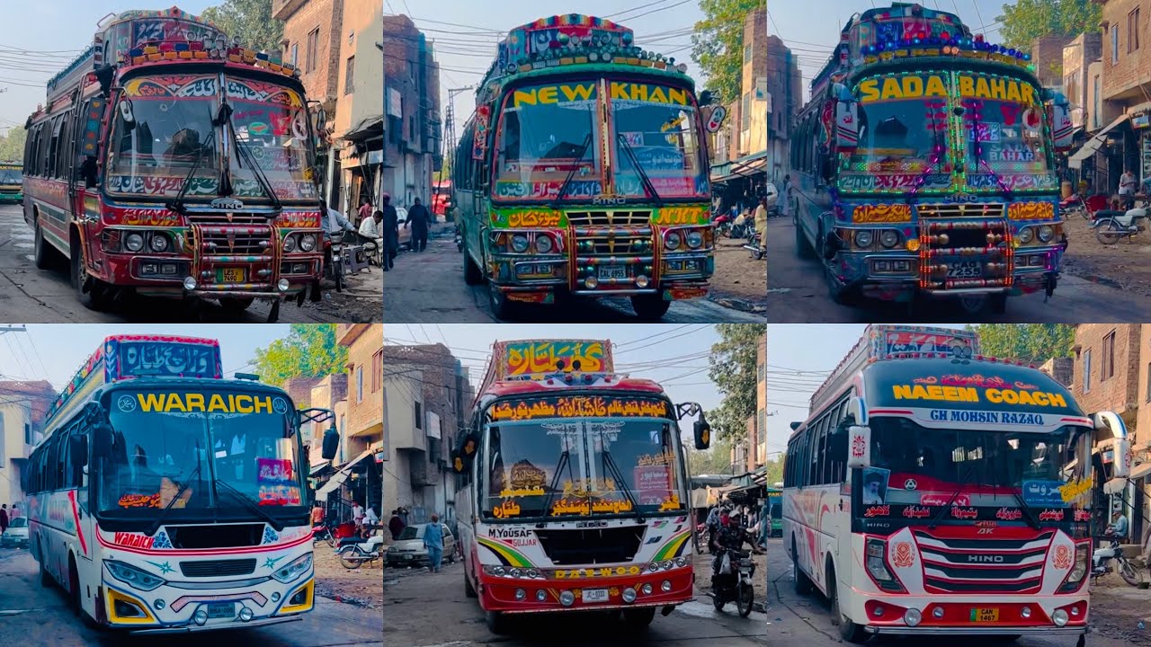 All Pakistan Buses Enter Lari Adda Lahore Beautiful View
