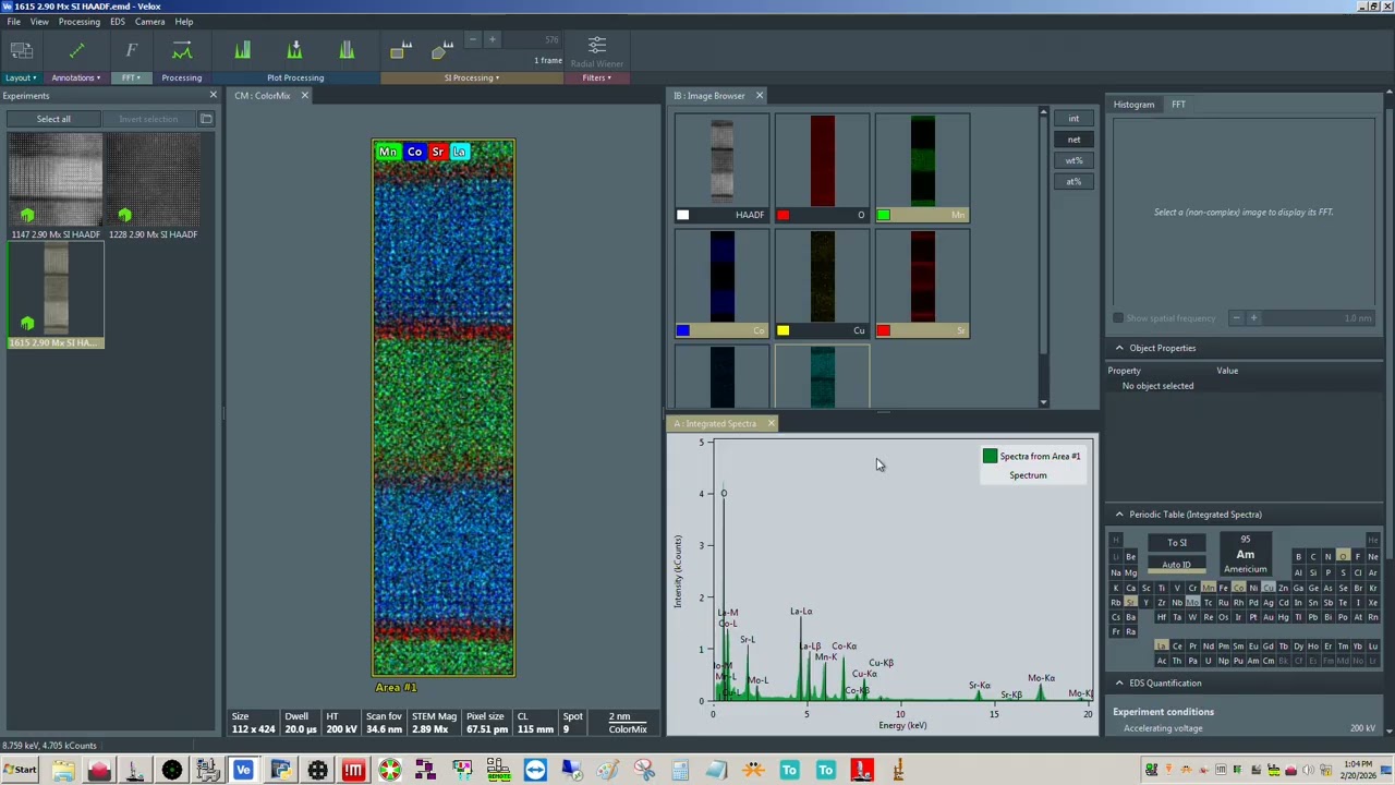 FEI/ThermoFisher Velox 2.15 STEM-EDS mapping: radial wiener filter GLITCH