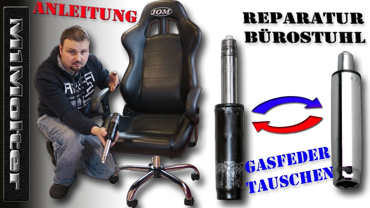 Gasdruckfedern beim Bürostuhl reparieren wechseln - So geht's