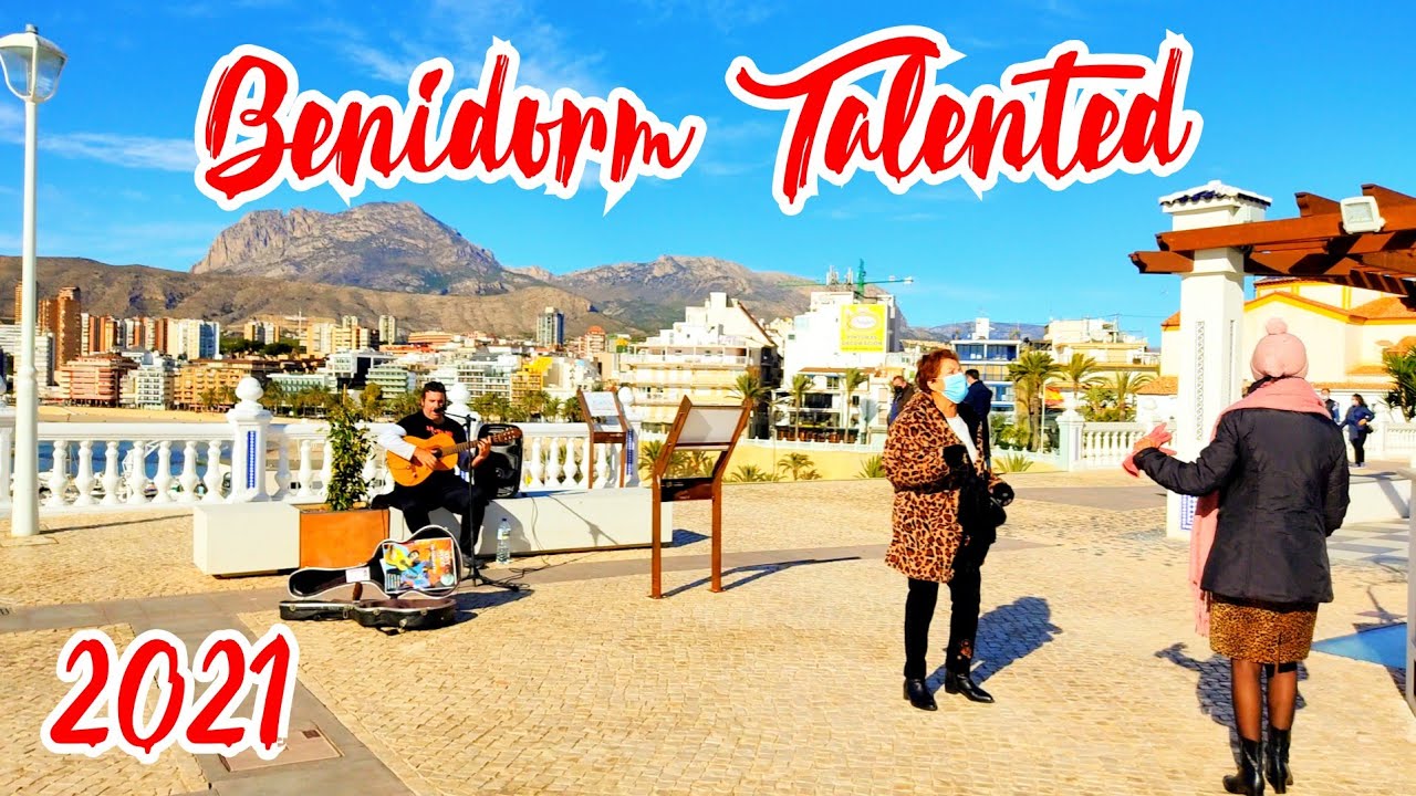 Benidorm 2021 Live music in the streets Old Town  Costa Blanca Walking Tour 4K