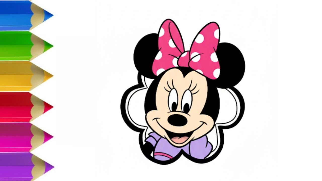 How to draw minnie mouse cute easy drawing and coloring #drawing #coloring #shortsfeed #draw #how 