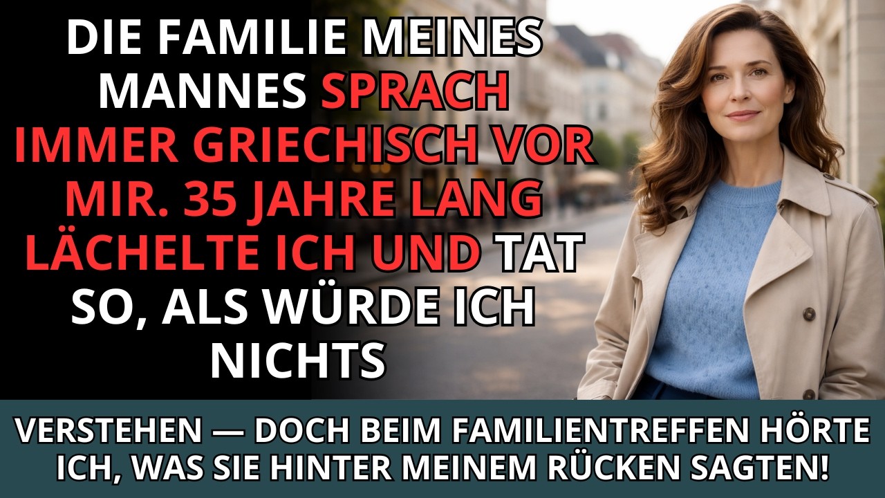 Die Familie meines Mannes wusste nie, dass ich Griechisch verstand. Nach 35 Jahren des Schweigens...