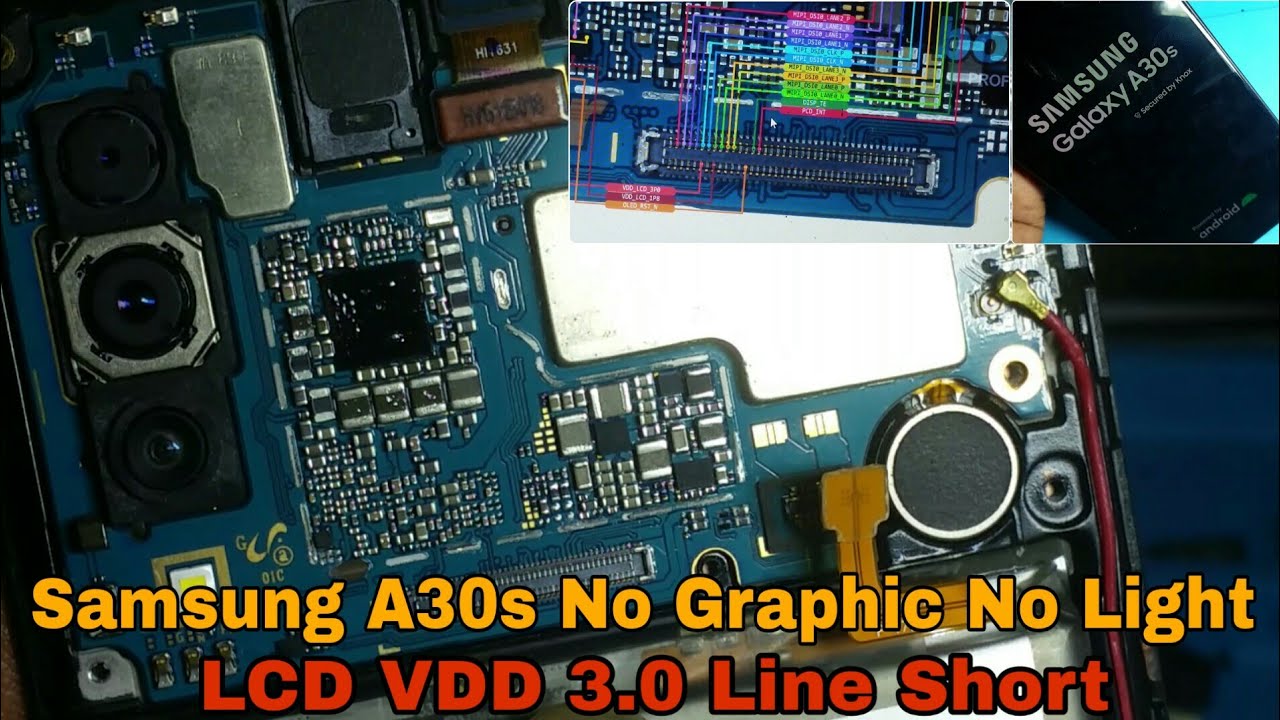 Samsung A30s No Graphic No Light Fix | LCD VDD 3.0 Line Short | Step by Step Repair