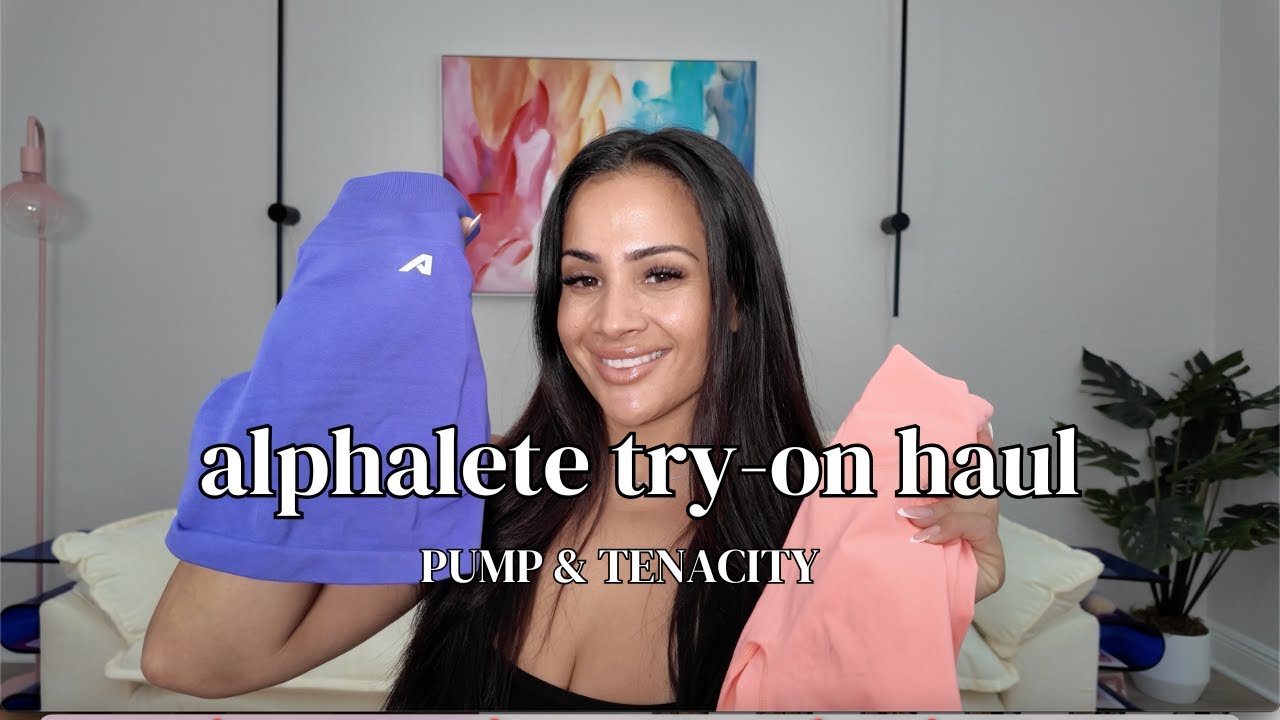 alphalete try on haul: pump & tenacity honest review!! #alphalete #leggings #tryonhaul