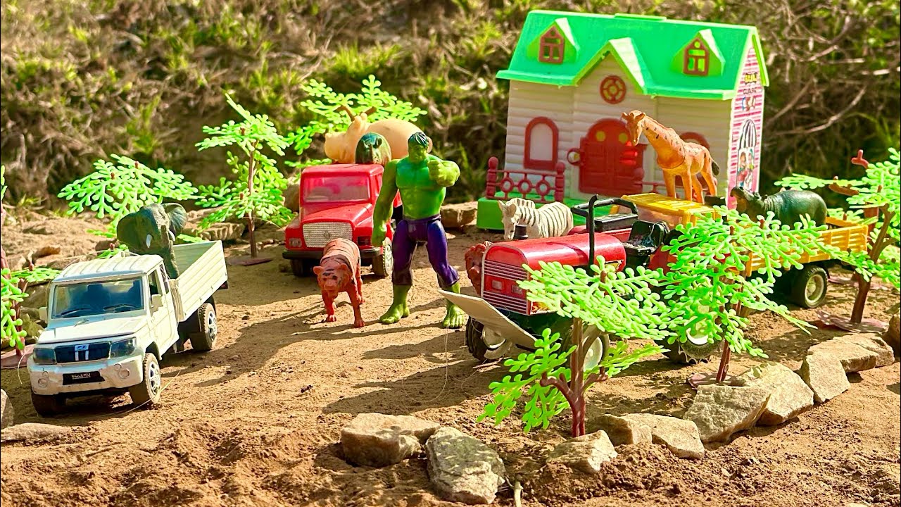 Diy hulk ne kiya resque wow 🤩 | Mini taractor truck jcb mini toy video 