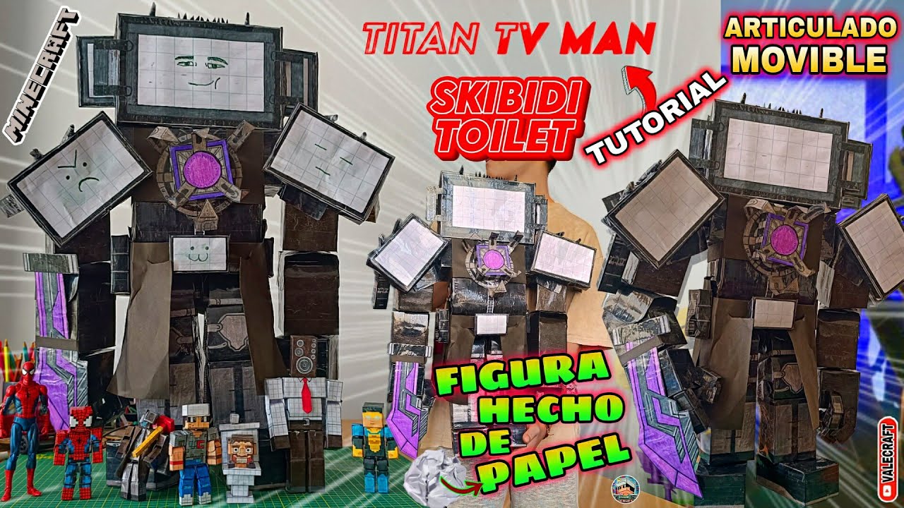 Как сделать бумажную фигурку Титана-телевизора унитаза Skibidi. Minecraft Movable Papercraft Crafts