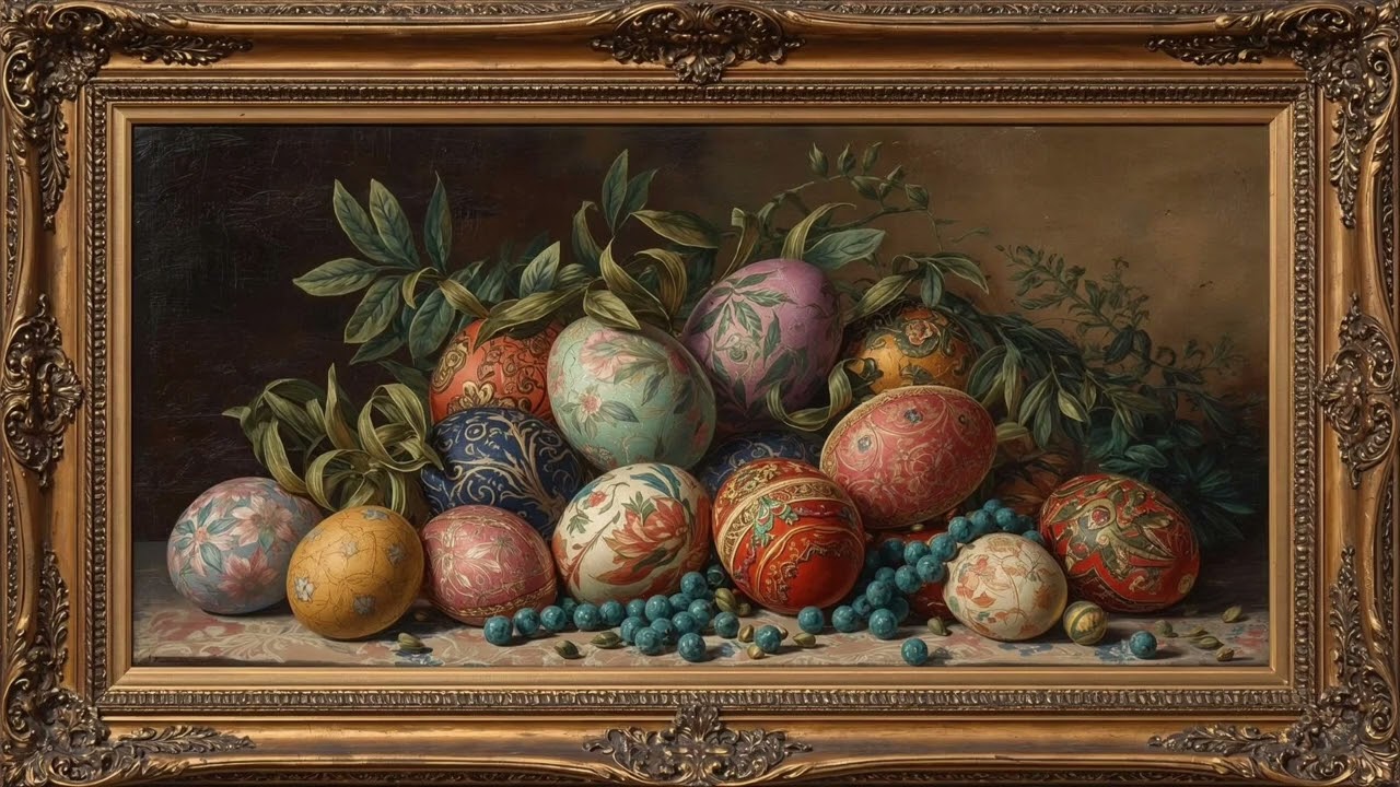 Artistic Frame TV | Painted Victorian Easter Eggs | Still Life Screensaver - 2 hours FREE