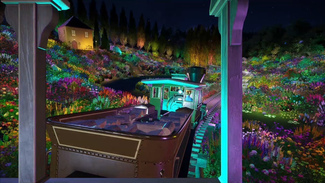 Steam Train in Night Fantasy World - Planet Coaster
