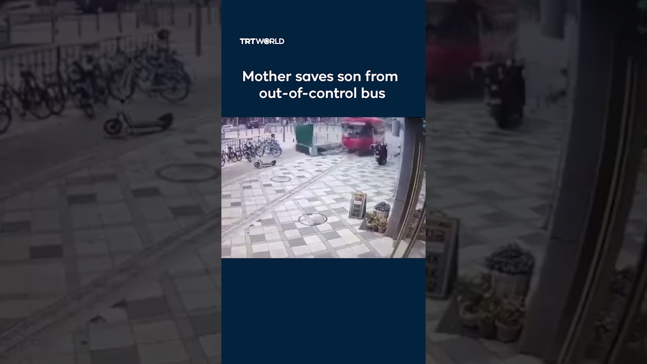 Mother saves son from out-of-control bus in South Korea