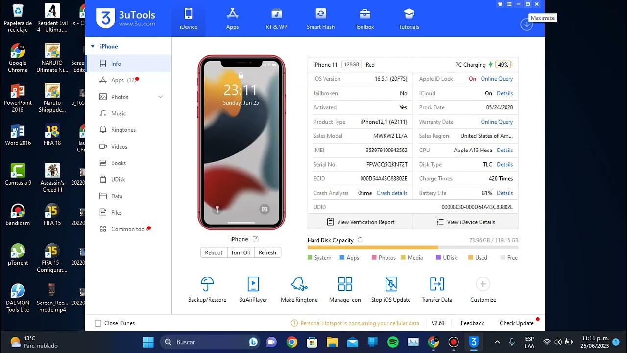 Programa para revisar IPhone en 2023 3utools muy fácil