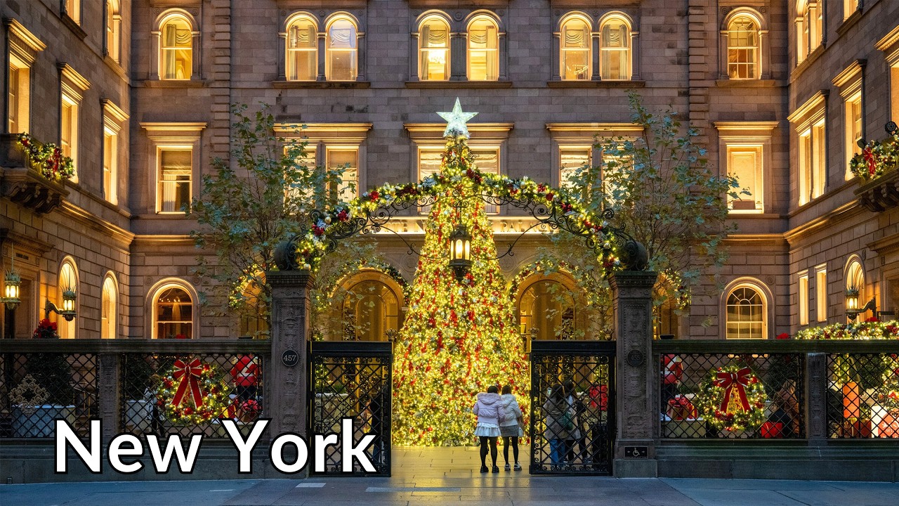 NYC Christmas Walk: 5th Ave, Lotte Hotel, Fox Christmas Tree, Bergdorf Goodman 2025 | 4K