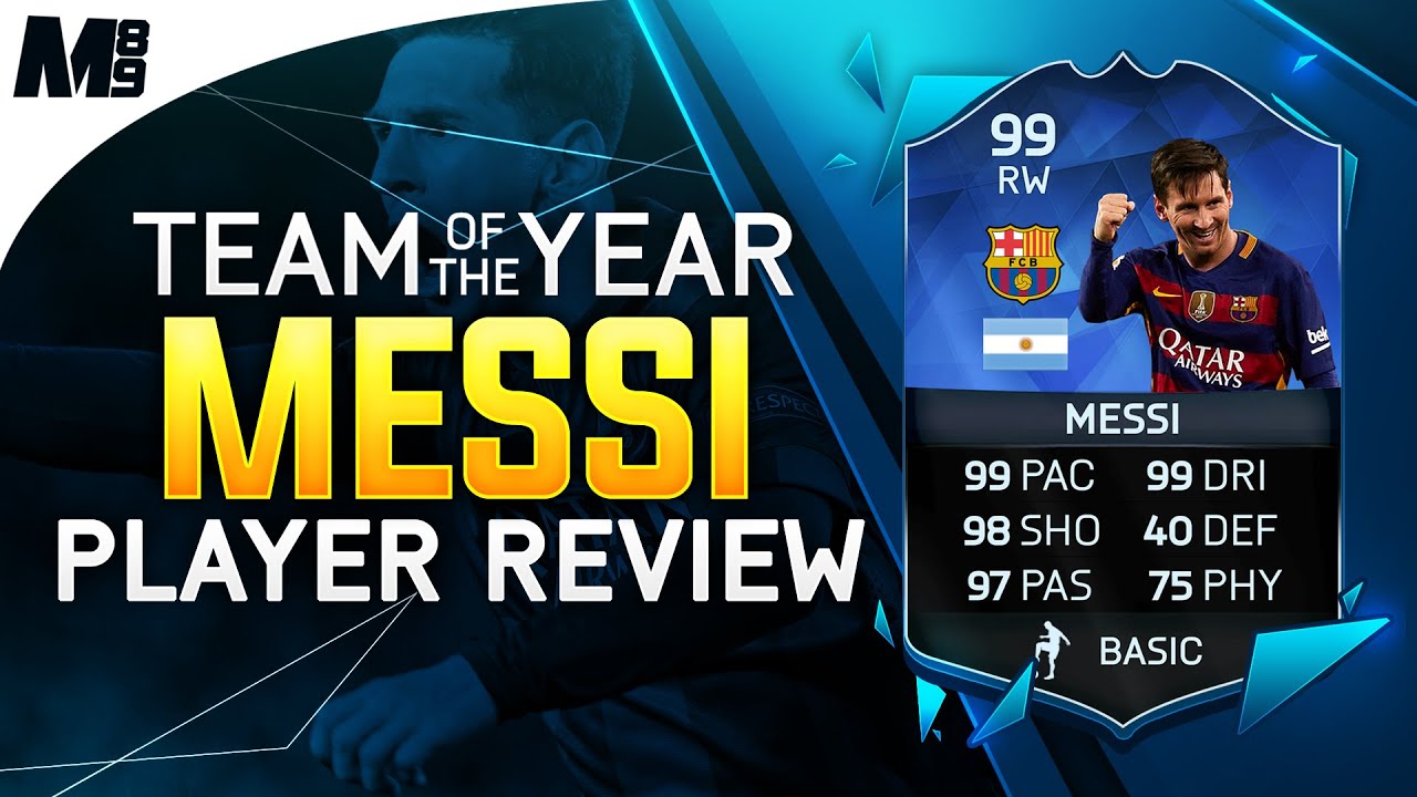 FIFA 16 TOTY MESSI REVIEW (99) FIFA 16 Ultimate Team Player Review + In Game Stats
