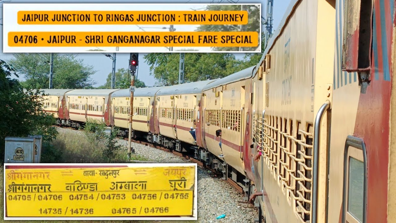 JAIPUR TO RINGAS TRAIN JOURNEY | BEAUTIFUL NATURE IN RAJASTHAN | 04706 - SHRI GANGANAGAR SPECIAL 🚉