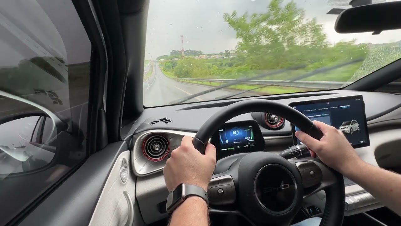 POV Teste consumo rodovia até 80km/h com Byd Dolphin #carroelétrico #byddolphin