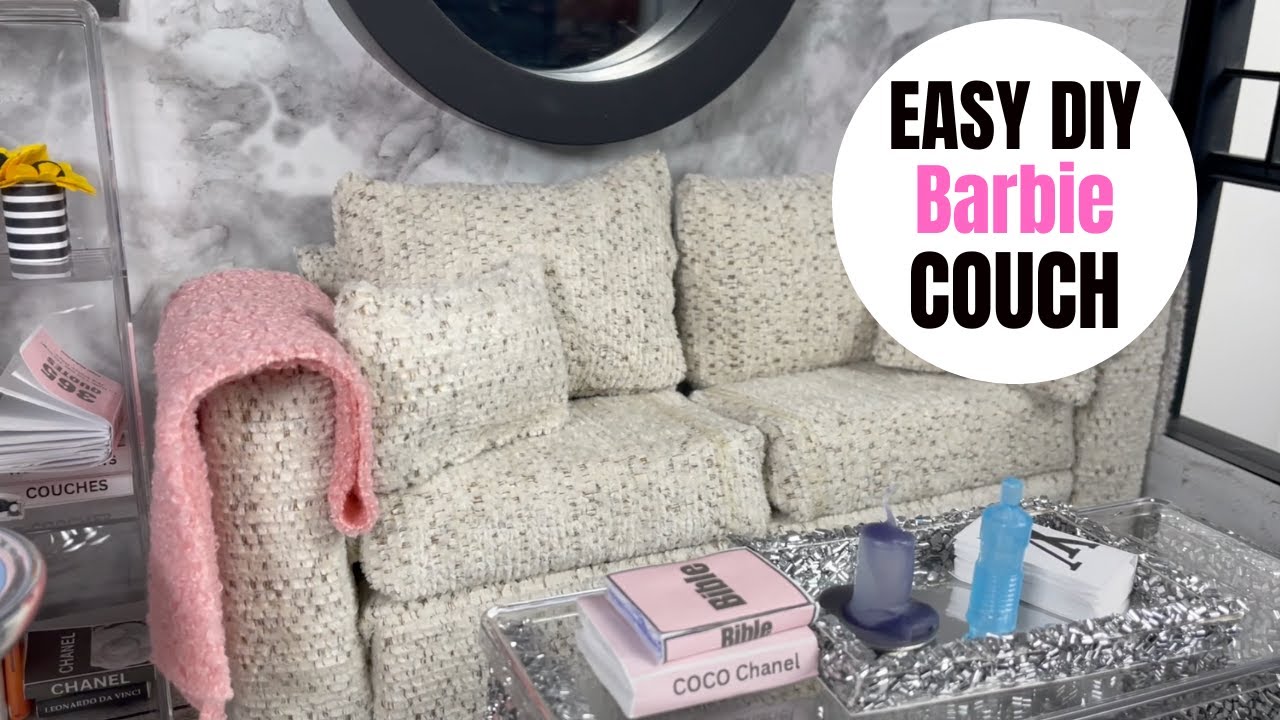 How to make a no sew Barbie Dream House couch