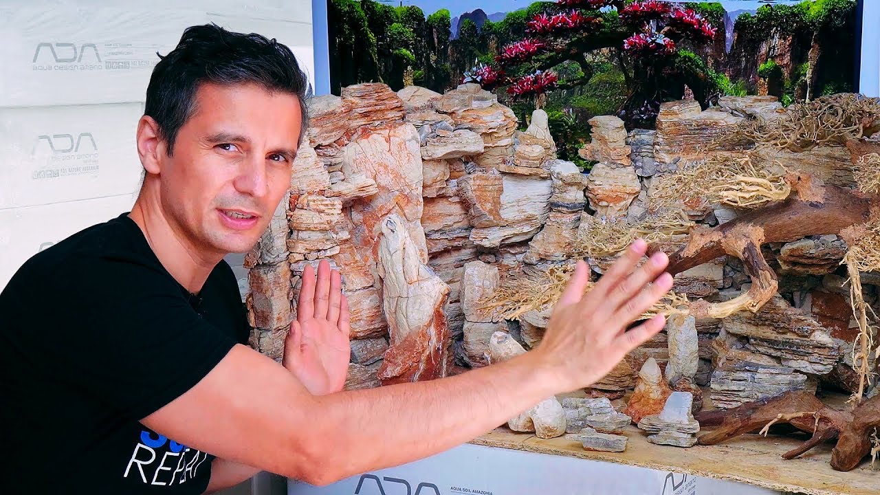 BUILD A CONTEST AQUASCAPE - THE HARDSCAPE & GLUING ROCKS TOGETHER