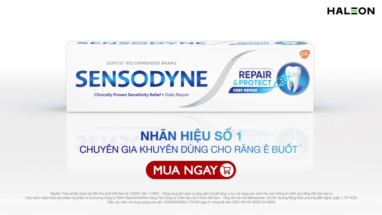 Sensodyne Repair & Protect Deep Repair–NHÃN HIỆU SỐ 1 CHUYÊN GIA KHUYÊN DÙNG CHO RĂNG Ê BUỐT*