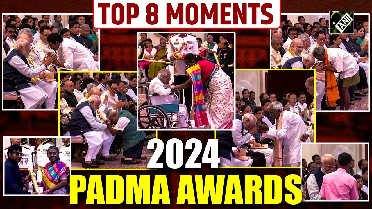 Padma Awards 2024 |Top Moments|Proud Ram Charan cheers for father|Awardees seek PM Modi&rsquo;s blessings
