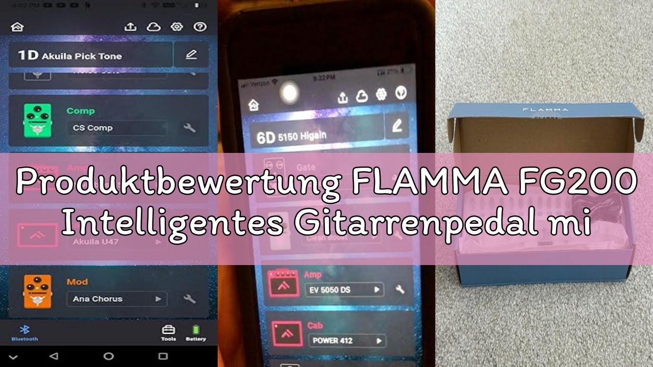 Produktbewertung FLAMMA FG200 Intelligentes Gitarrenpedal mit 52 Ampere-Modelle, 5 Boost-Modelle, 16
