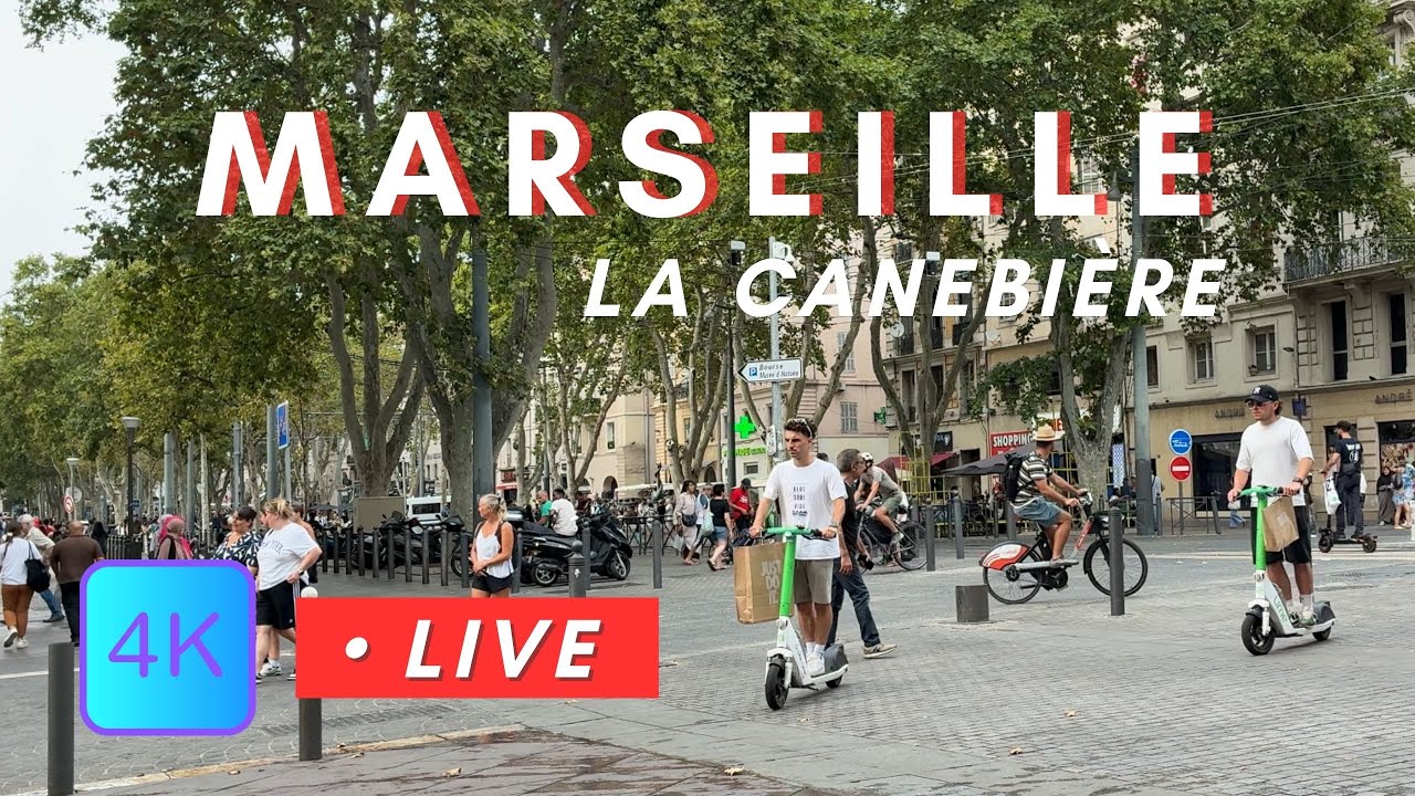 Marseille La Canebière in 4K | Street Life & City Sounds | Part two