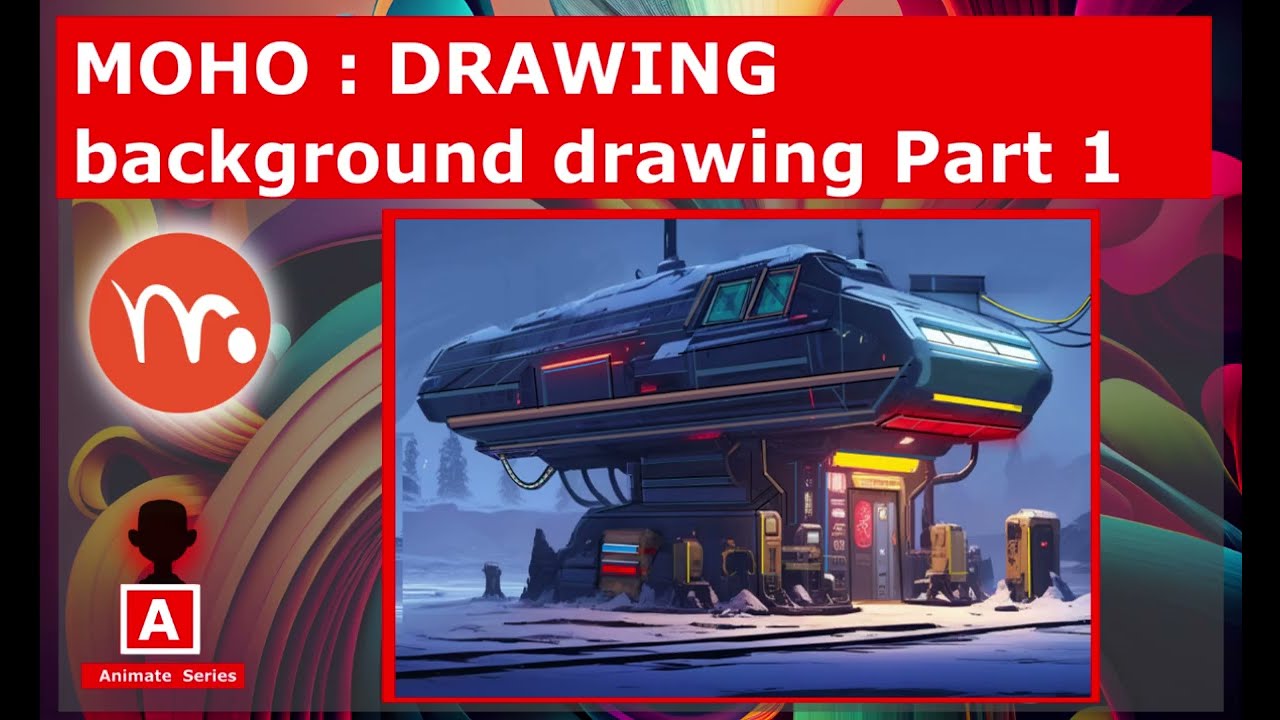 MOHO animation DRAWING SERIES creating background scenes and Drawing a scene from a distance