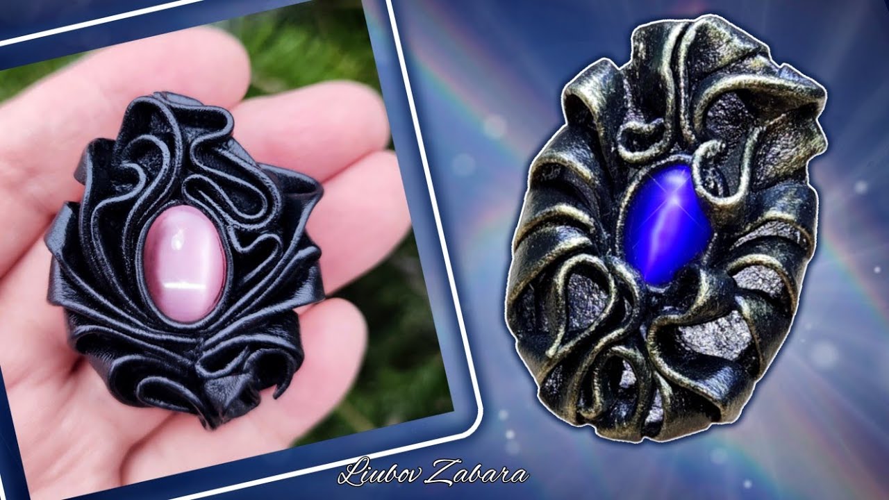 БРОШЬ (КУЛОН) из КОЖИ. LEATHER BROOCH (PENDANT)