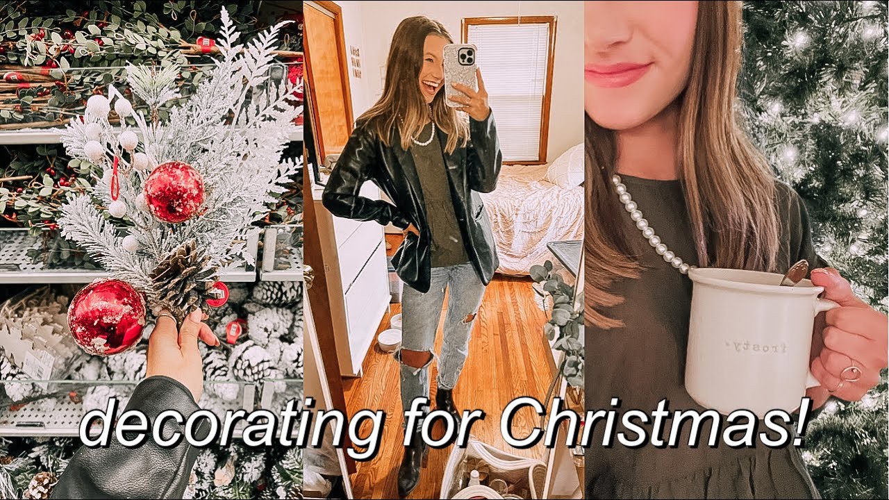decorating my college room for Christmas! || Christmas decor shopping, hot chocolate, and more!