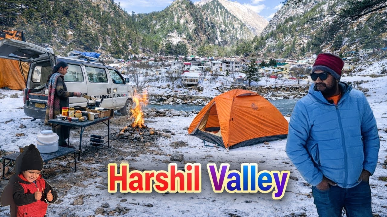 UTTARKASHI TRIP WITH SLEEPER CAR | CAMPING IN HEAVY SNOW | EXPLORE A BEAUTIFUL VILLAGE HARSHIL |