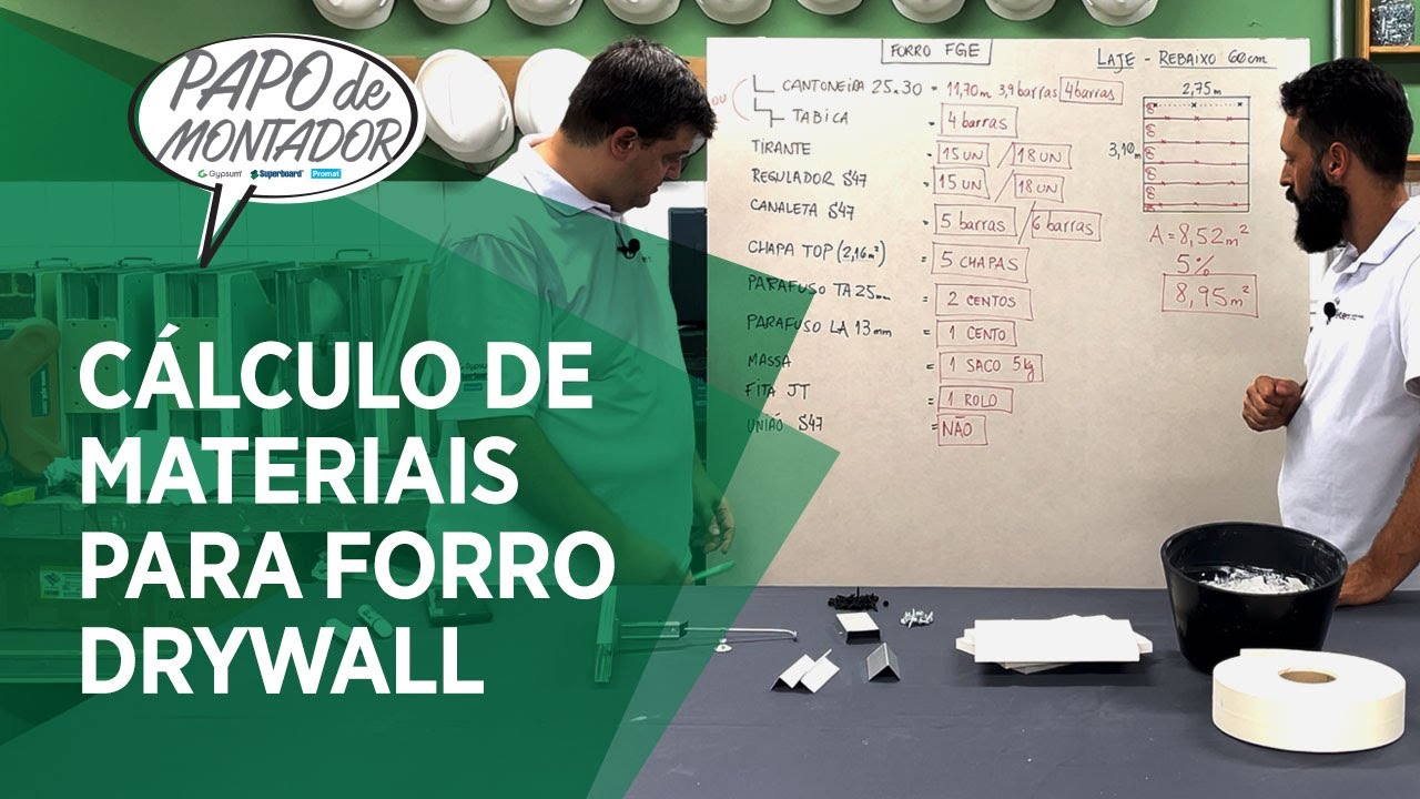 Como fazer cálculo de materiais para forro drywall - Papo de Montador