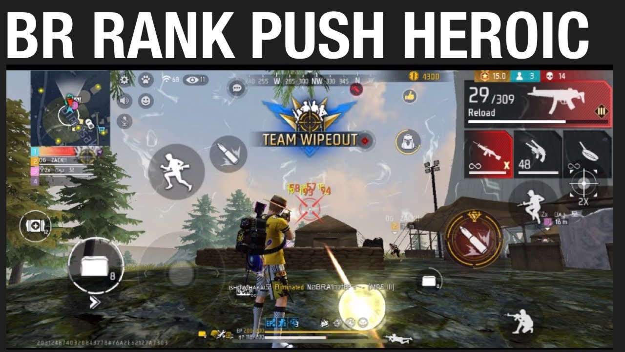 BR RANK PUSH TO HEROIC 🏆 FREE FIRE GAMEPLAY | TEAM WIPEOUT HIGHLIGHTS