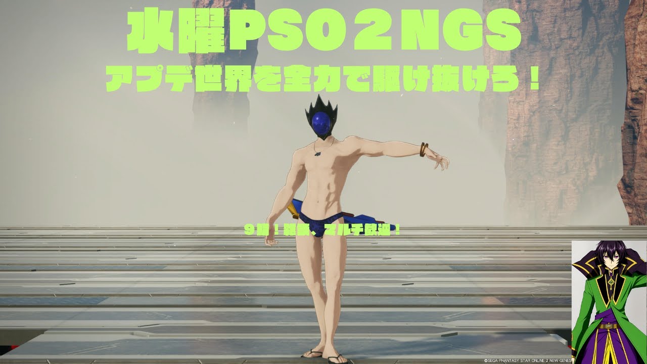 【PSO2NGS】９鯖の死亡率１００％RAルルーシュ・シュバリエド・平賀が色々プレイ！裸王ルルーシュ・シュバリエド・平賀の全裸タイム