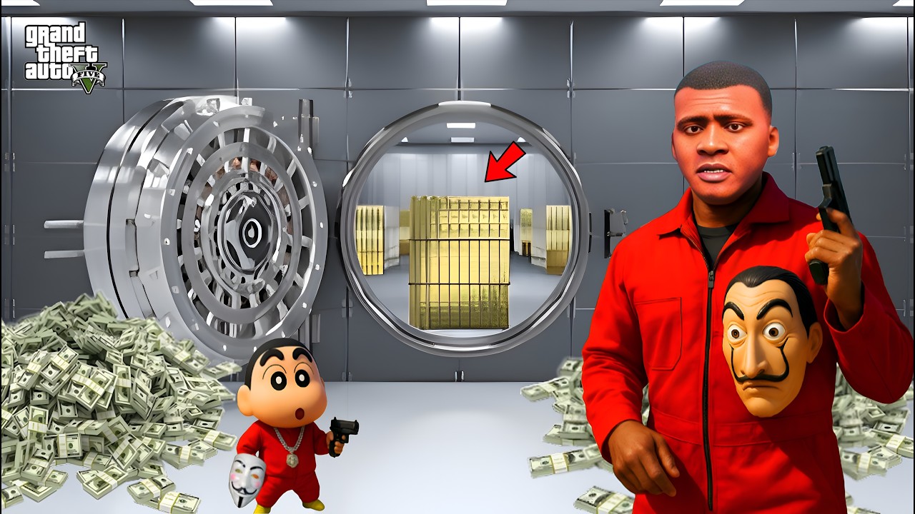 Shinchan & Franklin Become Bank Robbers in GTA 5 (Money Heist)
