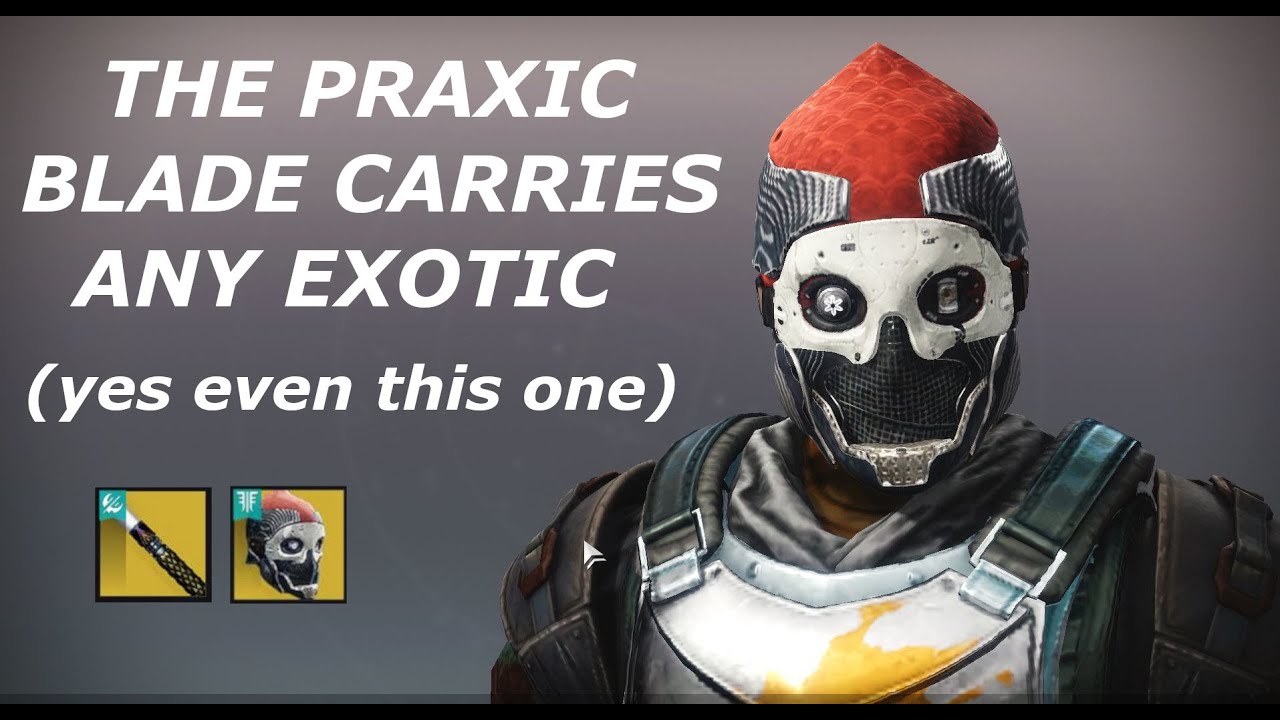 The Praxic Blade works with One Eyed Mask, even if the One Eyed Mask doesn't work.